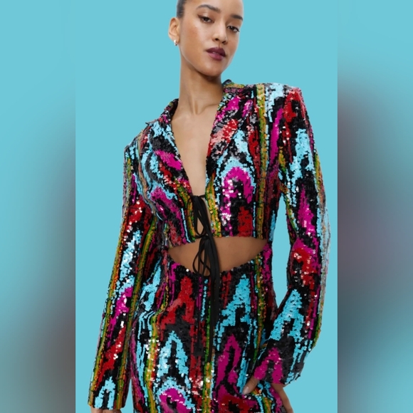 Nasty Gal Vibrant Sequin Mini Dress NWT SIze 6 - Picture 3 of 17